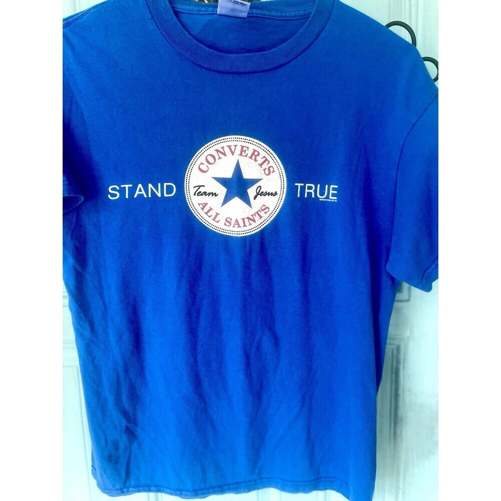 Converse All Star Blue Tshirt Unisex  SzMd Stand True Chuck Taylor
